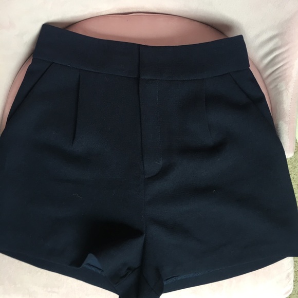 Forever 21 Pants - F21 Navy pleated high waisted shorts